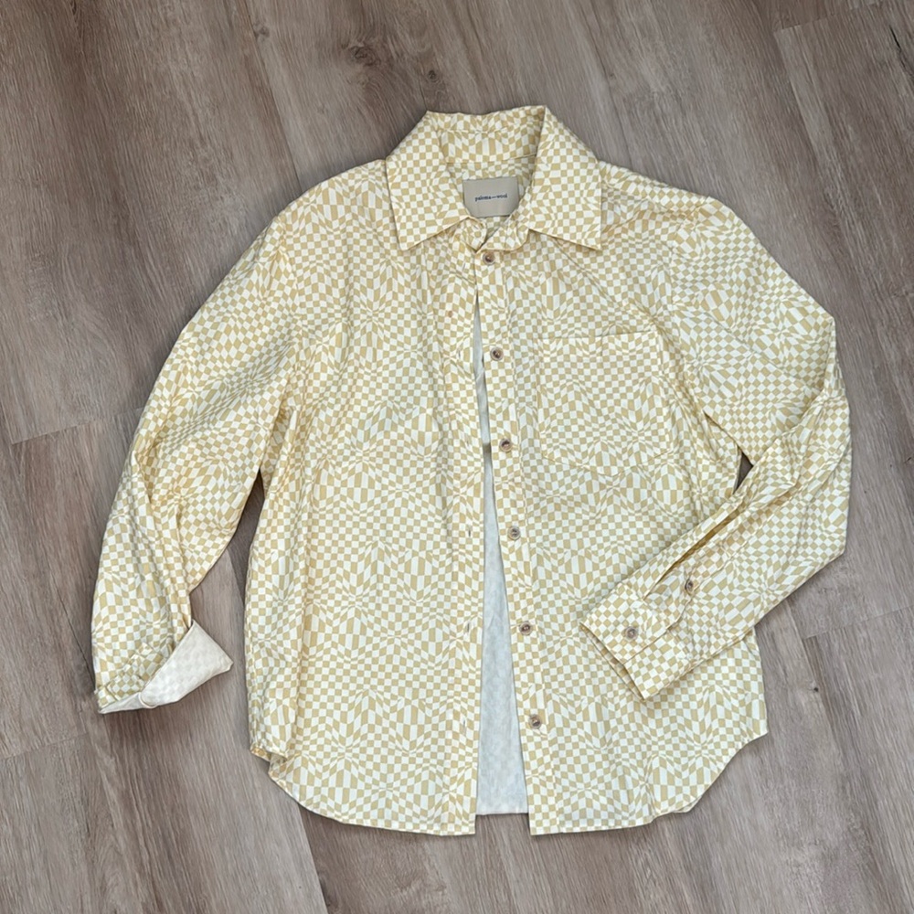Paloma Wool Yellow Cream Gingham Shirt S